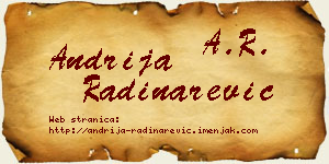 Andrija Radinarević vizit kartica